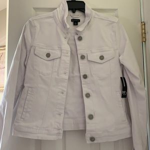 white jean jacket